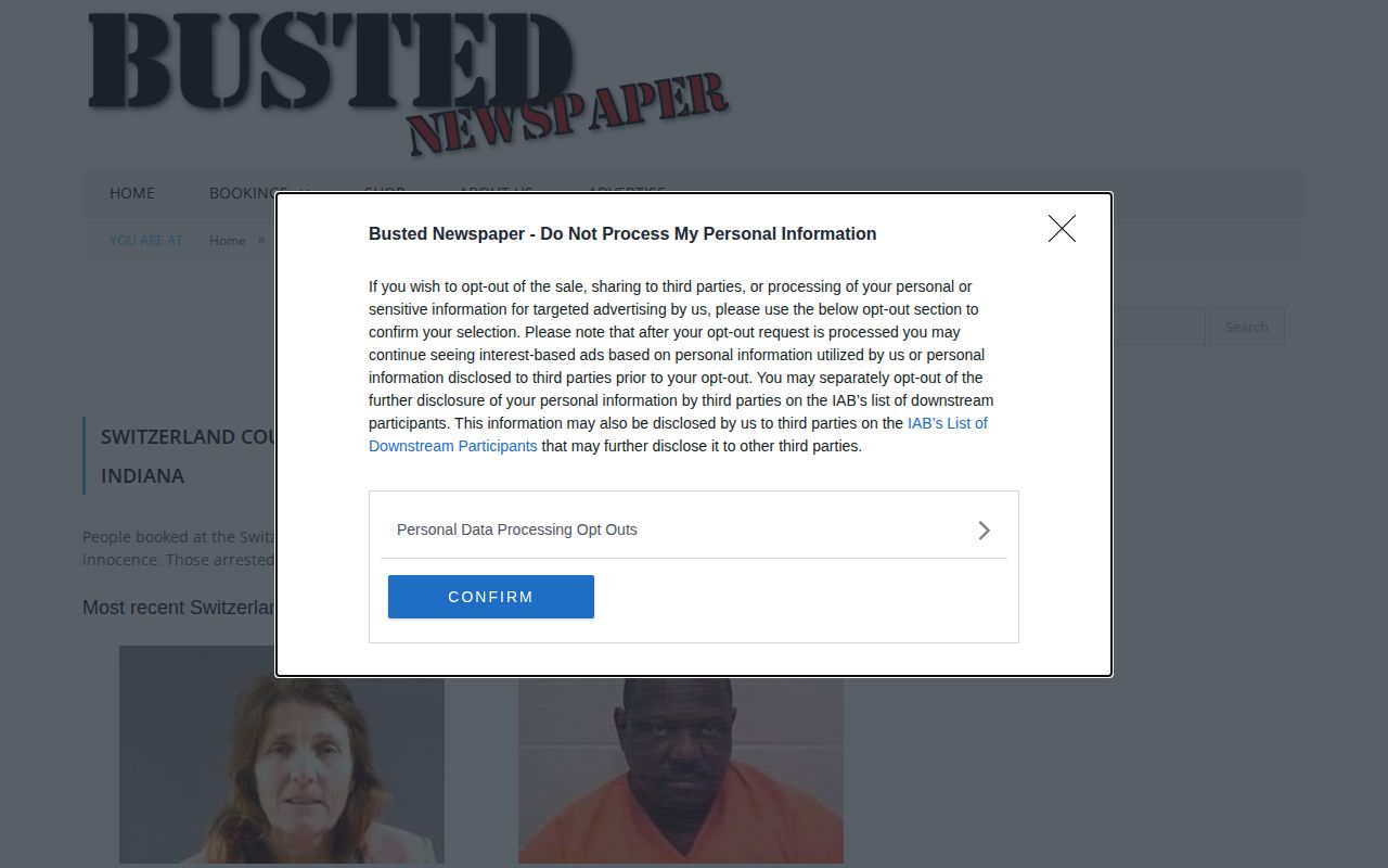 Unofficial Busted Newspaper Switzerland County historical page